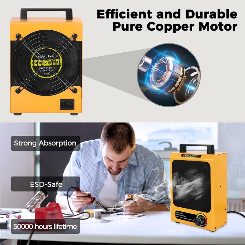 NOEVSBIG Fume Extractor, Adjustable Suction Power Solder Fume Extractor with 4 Carbon Filters, Soldering Fan for Soldering, Stained Glass, Laser Engraving, and DIY Projects - Image 4
